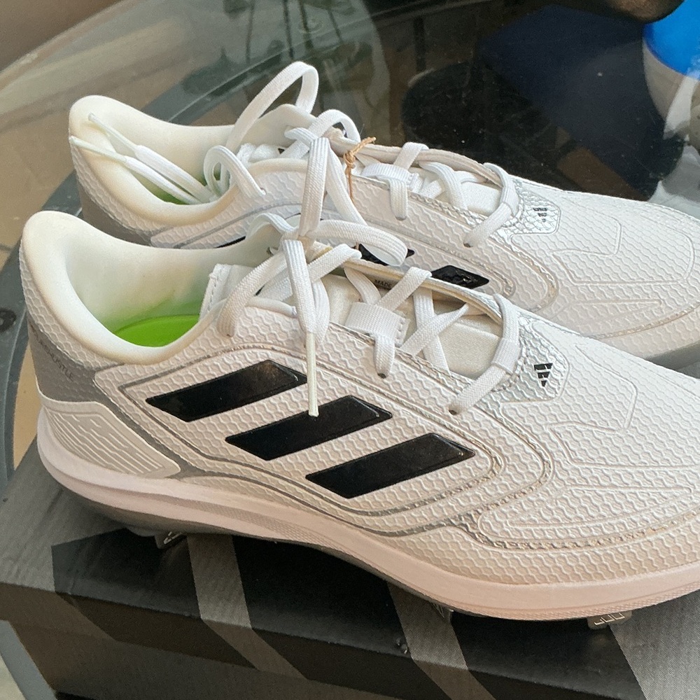 Adidas Adizero Purehustle White and Black Cleats